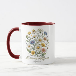 Caneca Mama Soft Flor de Campo Letra Cursiva Desenho Flor