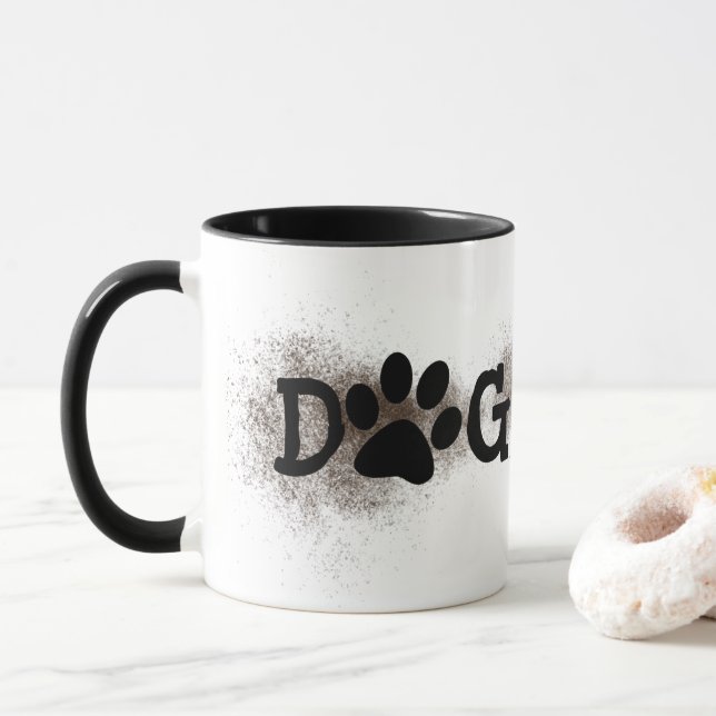 Caneca Mamãe Cachorros Pawprint com Dirt (Com Donut)