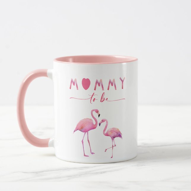 Caneca Mamãe de ser Flamingo Chá de fraldas Mug (Esquerda)