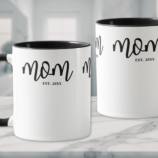 Caneca Mamãe Estabeleceu Novo Presente Mãe (Mom Established New Mom Gift Mug)