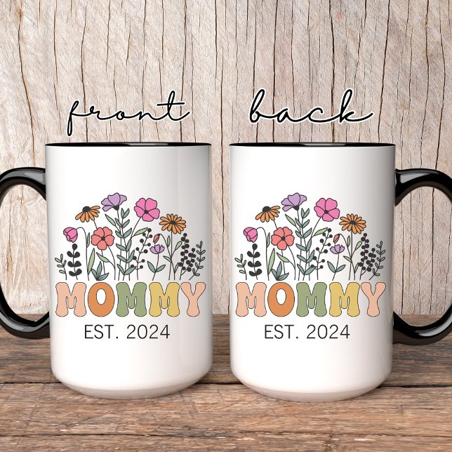 Caneca Mamãe Flor Silvestre, Presente Floral Perso (christmas gift for mom, new year gift for mom, wildflower gift for mama, mommy coffee mug,)