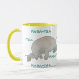 Caneca Mana-tea Funny Pun Manatee