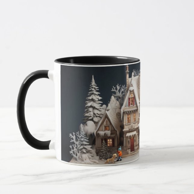 Caneca Manão De Natal Com Criança E Cachorro (Esquerda)