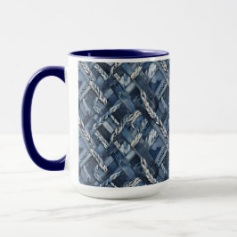 Caneca Mancha Escura De Denim E Braids