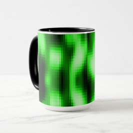 Caneca Manchado verde e preto pastilhas de vidro