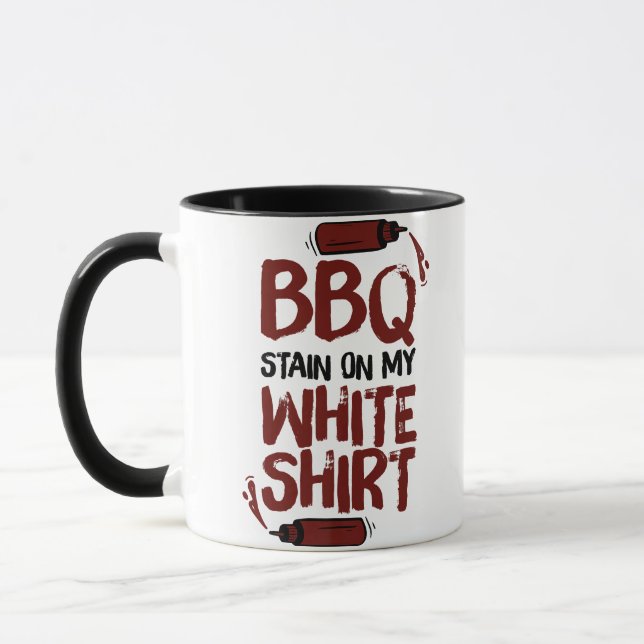 Caneca Manchas de churrasco no meu Premium Branco (Esquerda)