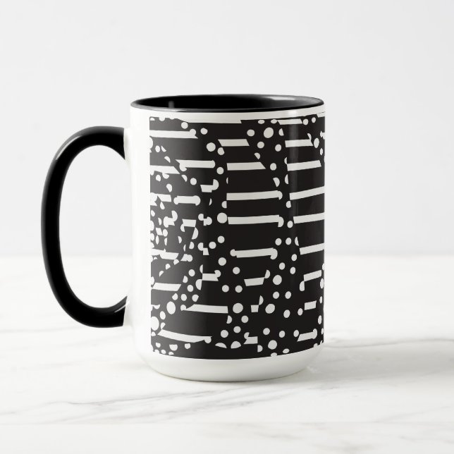Caneca Manchas e Listras 2 em Branco sobre Preto (Esquerda)