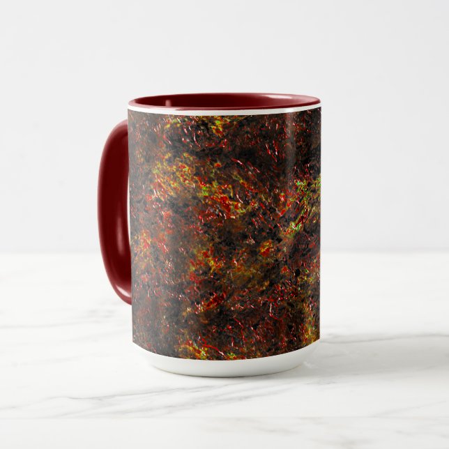 Caneca Manchas maciças e manchas castanhas e corais esfol (Frente Esquerda)