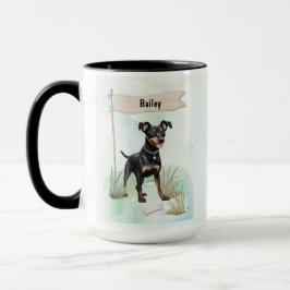 Caneca Manchester Terrier Watercolor Personalized Dog