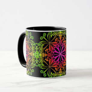 Caneca Mandala botânica e colorida elegante