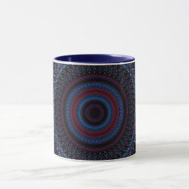 Caneca Mandala Círculos Geométricos Fractal Retro Hippie