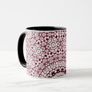 Caneca Mandala é uma cinza burgundy