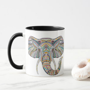 Caneca Mandala Elephant Coffee Mug