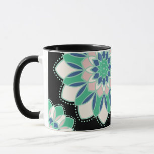 Caneca Mandala Flor de Hortelã