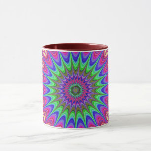 Caneca Mandala Geométrico Retro Hippie Mug.