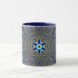 Caneca Mandala Geométrico Rosette Fractal Retro Hippie Mu