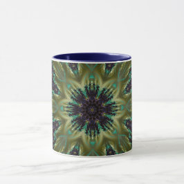 Caneca Mandala Geométrico Rosette Fractal Retro Hippie Mu