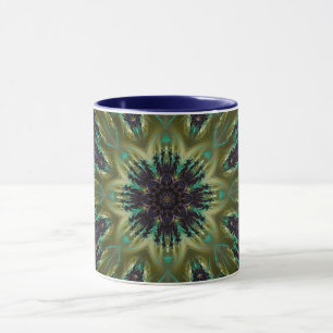 Caneca Mandala Geométrico Rosette Fractal Retro Hippie Mu