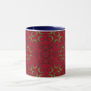 Caneca Mandala Geométrico Rosette Retro Hippie Mug