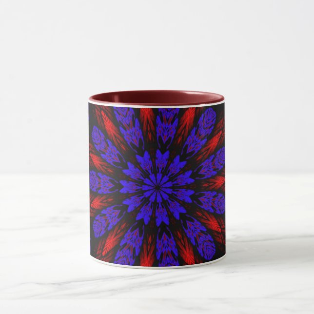 Caneca Mandala Geométrico Rosette Retro Hippie Mug (Centro)