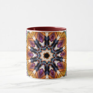 Caneca Mandala Geométrico Rosette Retro Hippie Mug