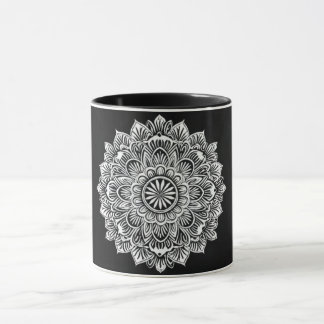 Caneca Mandala Mug Monocromática Elegante