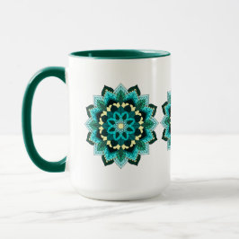 Caneca Mandala Padrão 02 em aqua