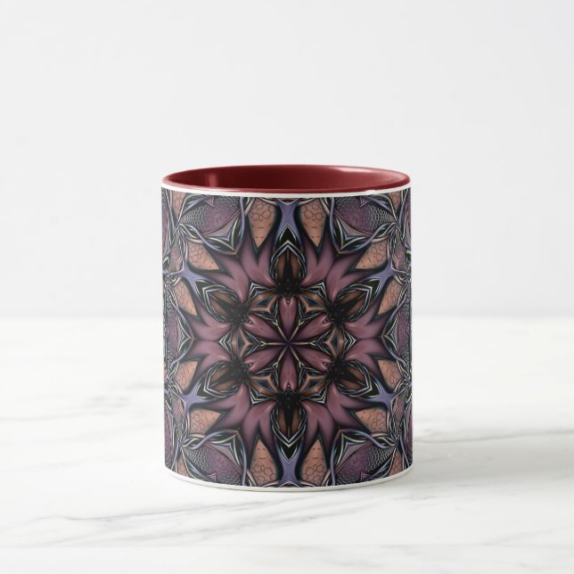 Caneca Mandala Rosette Floral Twine Retro Boho Mug (Centro)