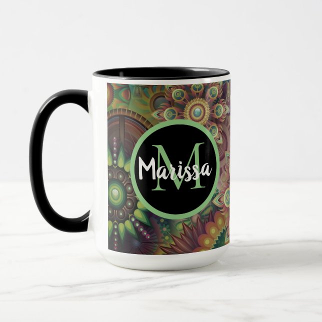 Caneca Mandalas Monograma Vibrante (Esquerda)