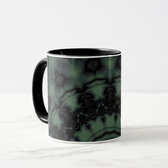 Caneca Mandalas padrão redondo caleidoscópio retro hippy (Frente Esquerda)