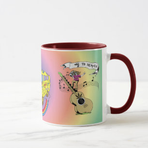 Caneca Maneira ao sinal de paz do Hippie do ~ 60s do céu