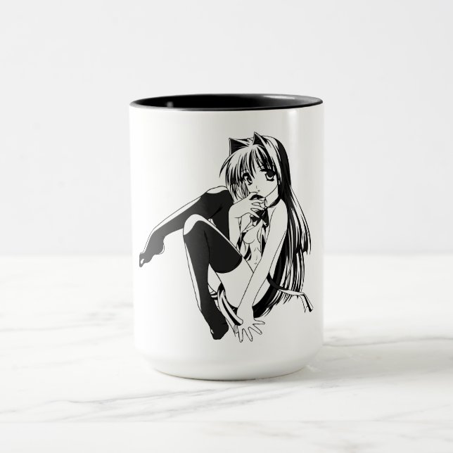 Caneca Manga, Neko Catgirl Furry Kawaii Loli (Centro)