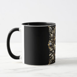 Caneca Mangueira do Crânio Negro e Dourado