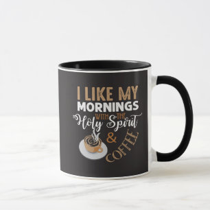 Caneca Manhã Com O Espírito Santo E Fé No Café