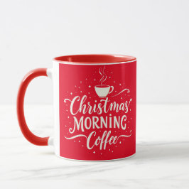 Caneca Manhã De Natal, Café Branco Elegante