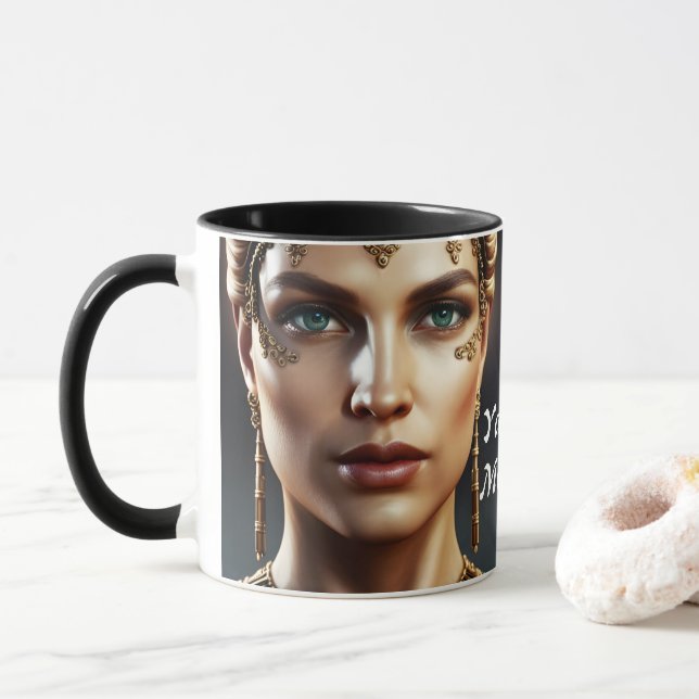 Caneca Manhã de Yanesh Chá Personalizado Personalizável (Com Donut)