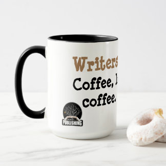 Caneca - manhã dos escritores: Café, laptop, mais