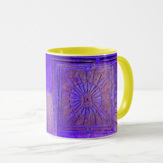 Caneca MANHÃ ESTRELA Pawnee Blue Yellow Monograma (Frente Esquerda)