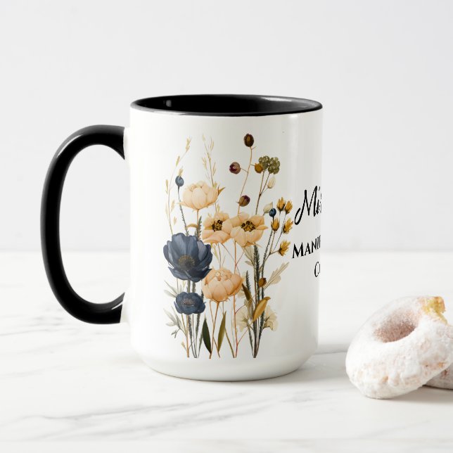 Caneca Manifestação Personalizada Floral (Com Donut)