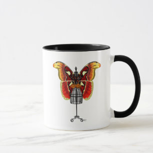 Caneca Mannequin Red E Yellow Butterfly