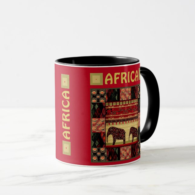 Caneca manta de retalhos africana (Frente Esquerda)
