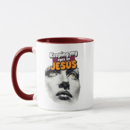 Caneca Mantendo meus olhos em JESUS - Cristão