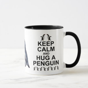 Caneca Mantenha a Calma e Abrace um Pinguim