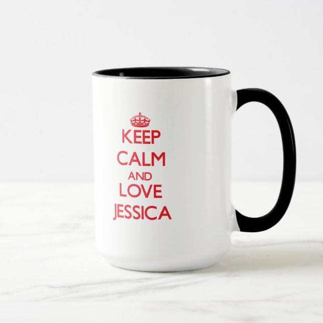 Caneca Mantenha a calma e ame Jessica (Direita)