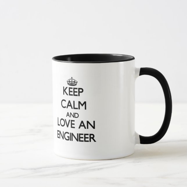 Caneca Mantenha a calma e ame um engenheiro (Direita)