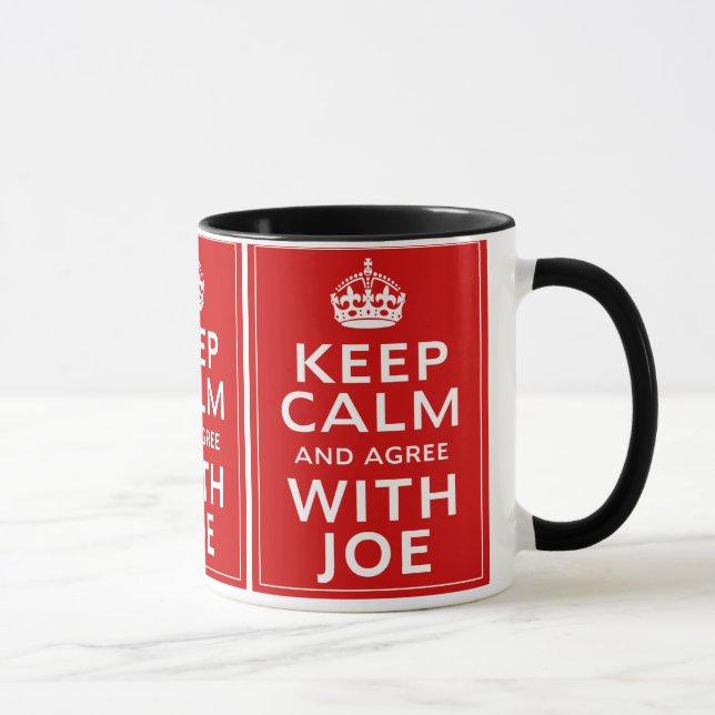 Caneca Mantenha a calma e concorde com o Joe (Direita)