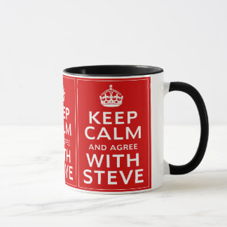 Caneca Mantenha a calma e concorde com o Steve