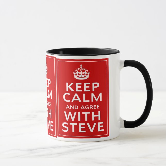 Caneca Mantenha a calma e concorde com o Steve (Direita)
