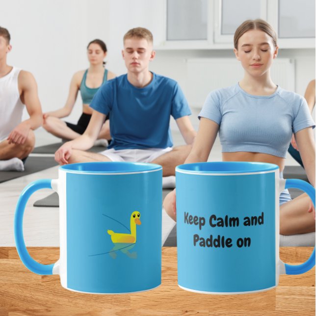 Caneca Mantenha a Calma e Continue Remando Patos Motivaci (Criador carregado)