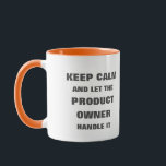 Caneca Mantenha a calma e deixe o proprietário do produto<br><div class="desc">Mantenha a calma e deixe o proprietário do produto lidar com isso</div>